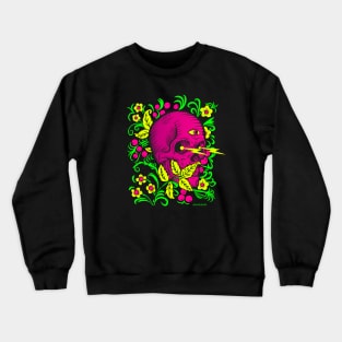 Tokebi's Skull with flower patterns Crewneck Sweatshirt